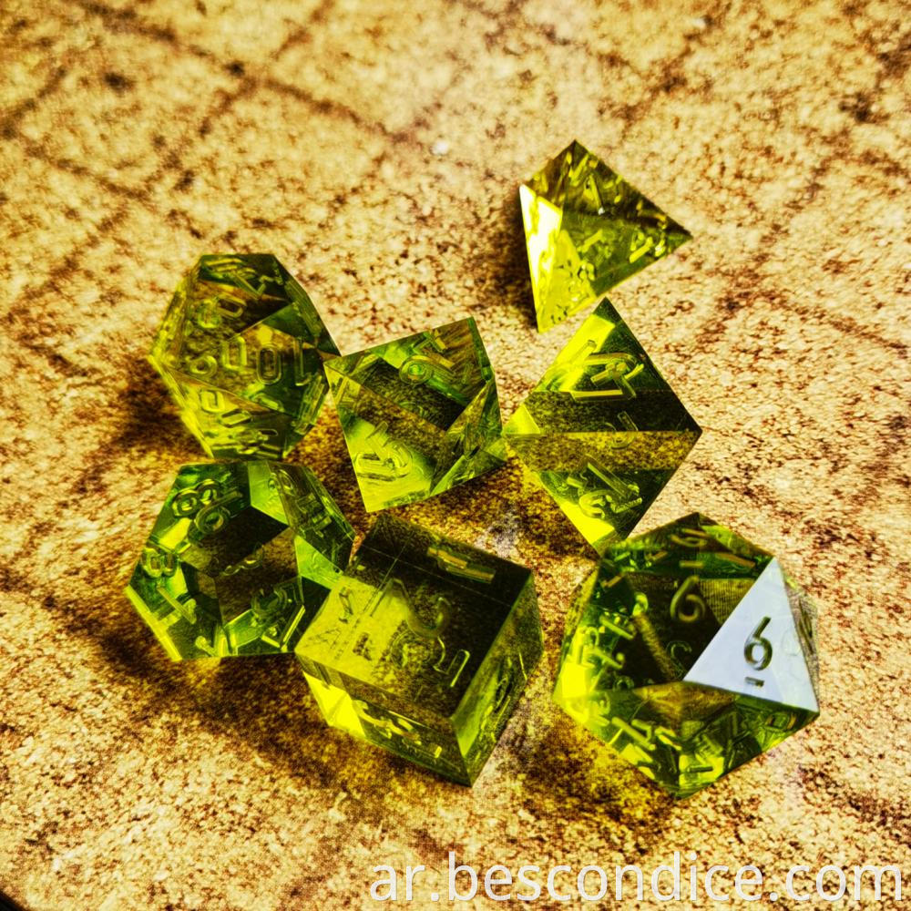 Clear Unpainted Sharp Edge Dnd Dice Set 8